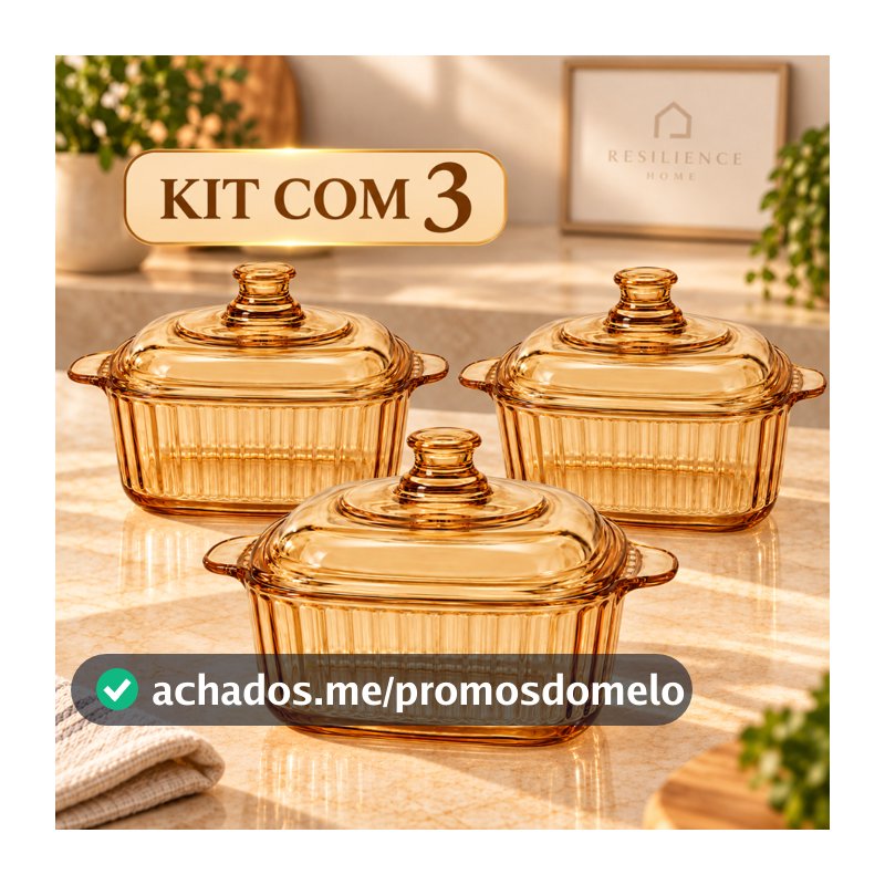 Travessa de Vidro Âmbar com Tampa 800ml/90ml Para uma Mesa Requintada Memorias