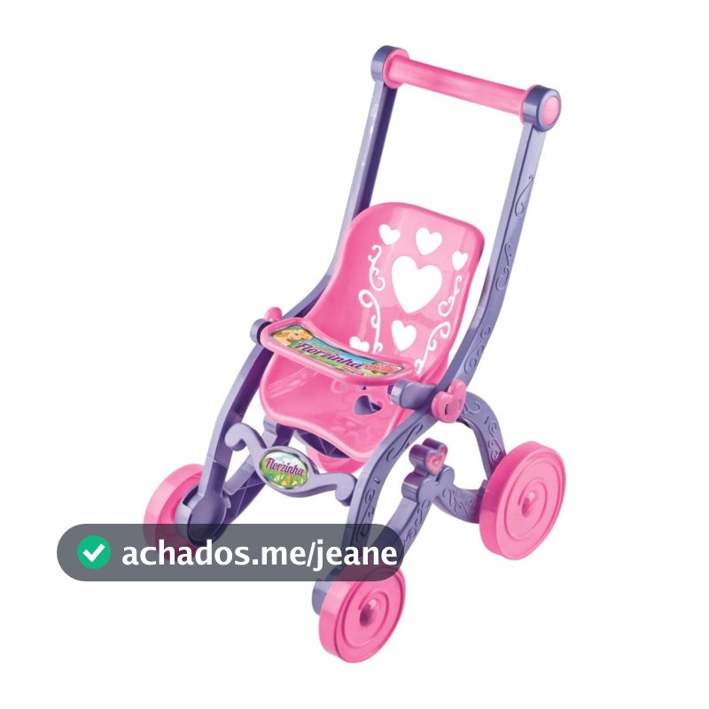 CARRINHO DE BONECA FLORZINHA ROSA C/LILAS
