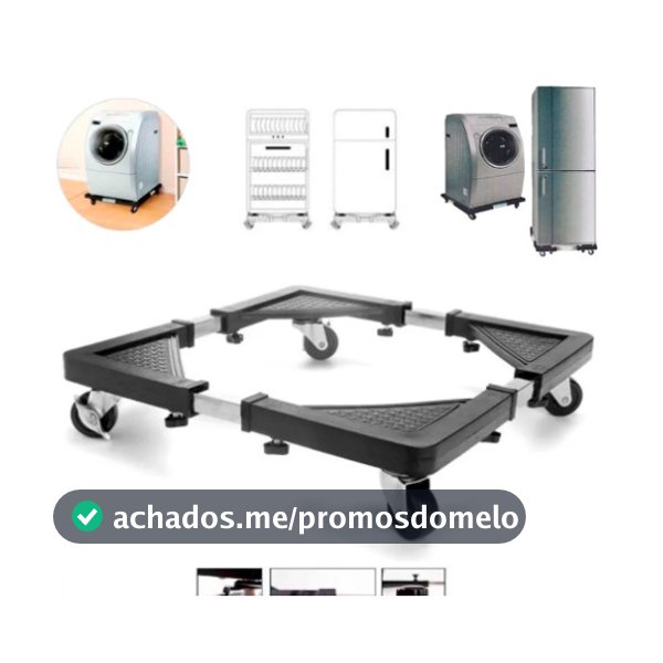 Suporte De Geladeira / Maquina De Lavar E Fogão Inox Com Rodinhas Grande Envio Imediato