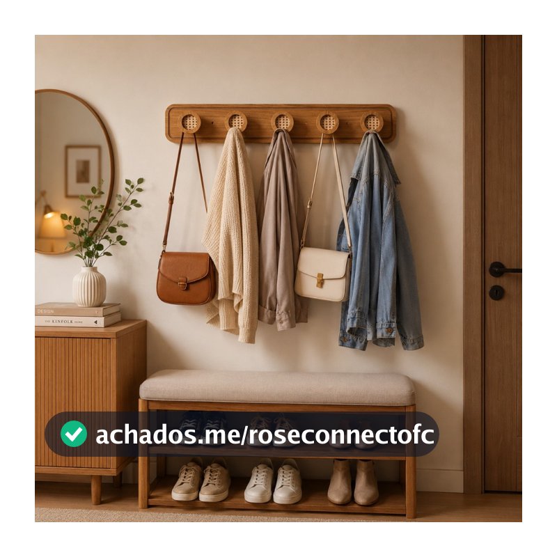 Cabideiro de Parede Boho com Palha Indiana para Quartos/Salas/Loja de Roupas- Provadores