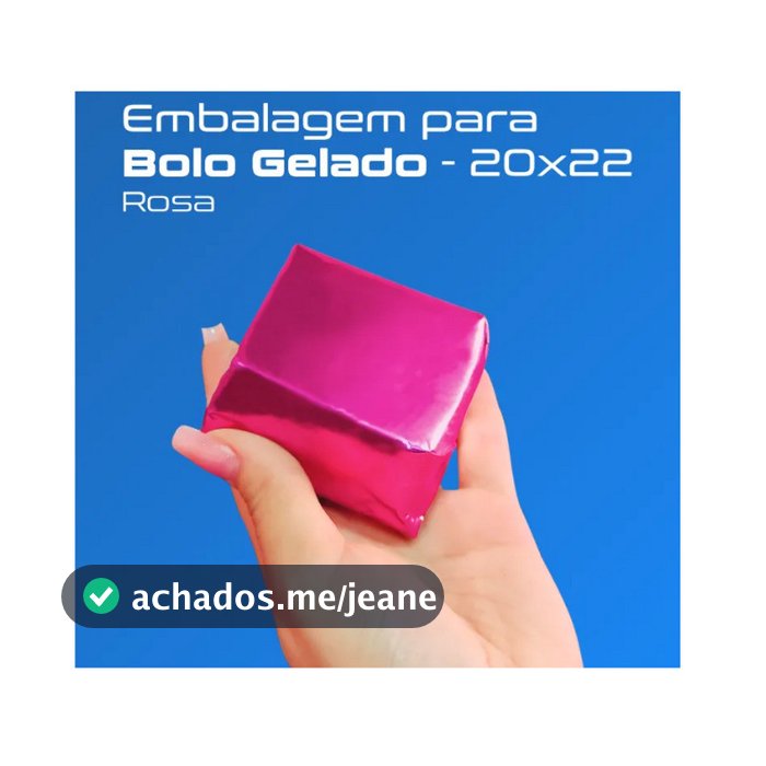 100 Embalagens Para Bolo Gelado 20cm X 22cm 100und Rosa aluminio cromus
