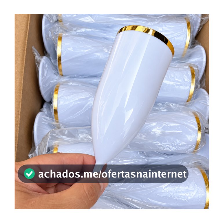 Kit com 10 Taças de Champanhe / Espumante Branca com Borda Dourada 🥂 - Liso, sem personalização. Excelente acabamento!!!