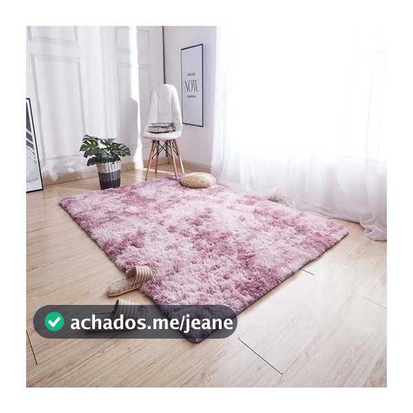 Tapete de Quarto e Sala Felpudo Macio Shaggy 1,00 X 1,40 m