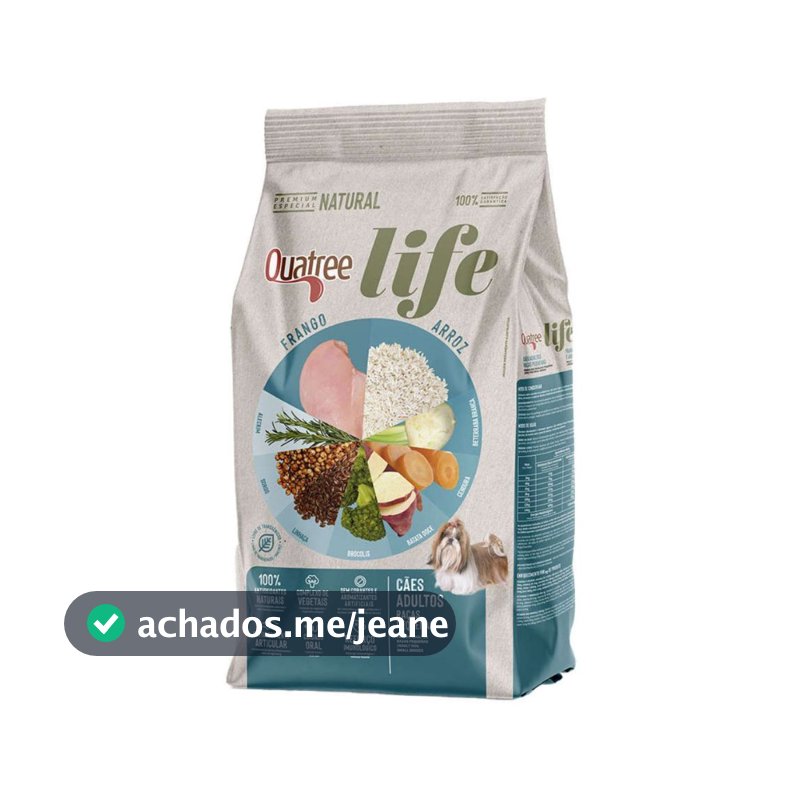 Ração Quatree Life Para Cães Adultos Raças Pequenas 3kg Frango e Arroz