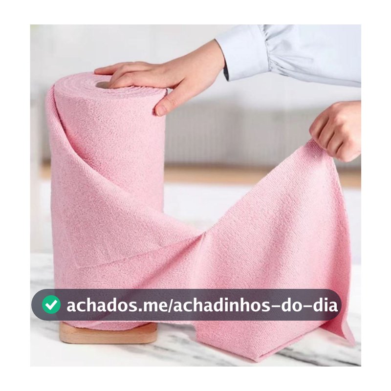 Rolo de Pano de Microfibra 25x25cm Reutilizável 20 /50 Folhas