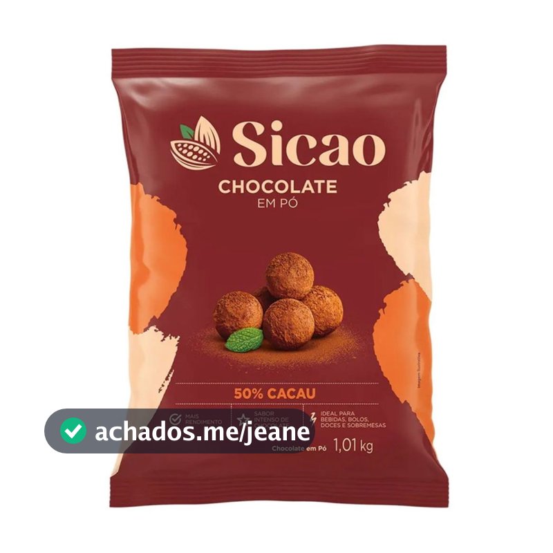 Chocolate em Pó Sicao Callebault 1kg 50% Cacau em Pó Para Doces