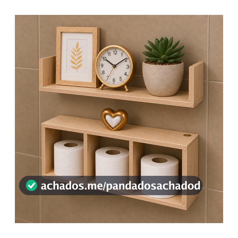 Kit Prateleira + Nicho para Banheiro, Lavabo, Quarto ideal para Decoração Já Montado