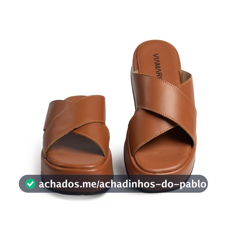 Papete Feminina Plataforma X Flatform Sandália Tiras Cruzadas Confortável Casual Blogueira Verão
