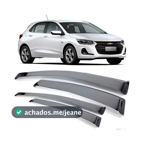 Calha De Chuva Novo Onix Hatch 2021 e acima 4 Portas Preto Encaixe Perfeito