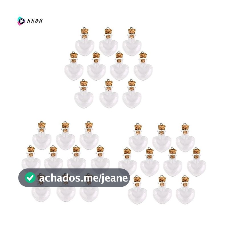 30Pcs Vidro Ampolas De Lã Pingentes Forma Coração