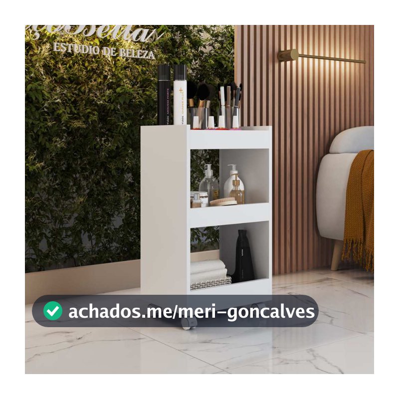 Carrinho Auxiliar Escrivaninha Quarto Multiuso Maquiagem