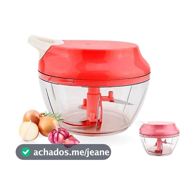 Processador Manual 500ml 3 Lâminas 12X9X12CM Alimentos Alho Triturador Multiuso