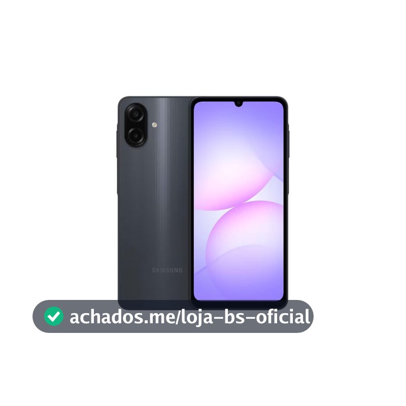 Celular Galaxy A07 Tela 6.7 128GB 4G 90Hz Câmera Dupla 50MP Preto Samsung