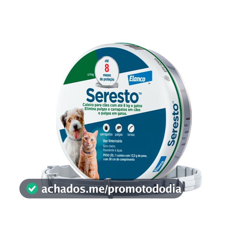 Coleira Seresto Antipulgas Para Cães E Gatos Até 8kg