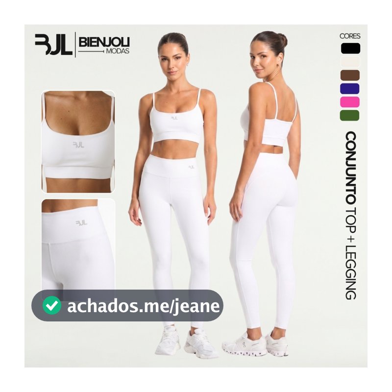 Conjunto Top e Legging Fitness Feminino ZERO TRANSPARÊNCIA Academia Conforto Corrida Suplex Premium Yoga Modelagem com C