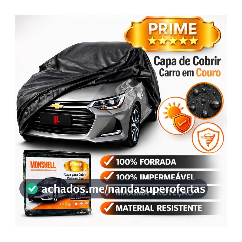 Capa Protetora Couro Ecológico Sintético Forrada 100% Impermeável Cobrir Carro Forro