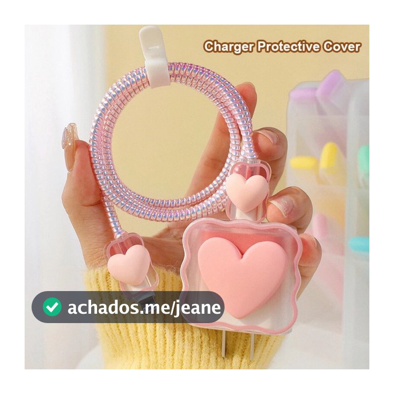 Protetor De Caixa De Carregador De Silicone Com Enrolamento De Cabo Para Adaptador iP 18W/20W