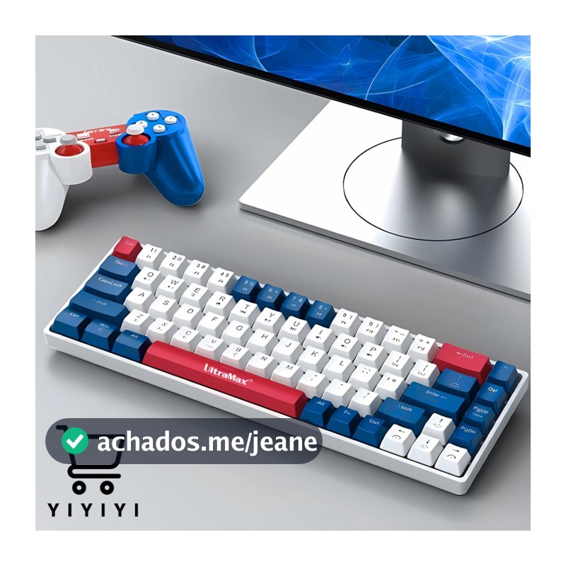 Teclado Gamer/ Escritório Com Fio RGB LED Iluminado  Com 68 Teclados Mecânicos