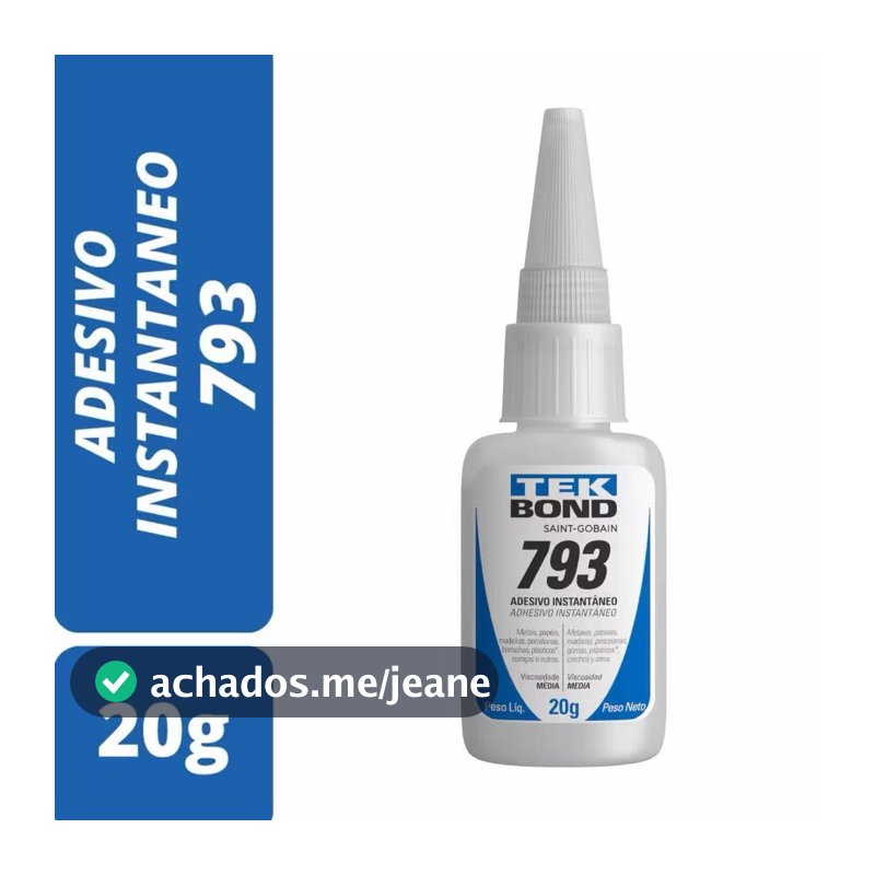 Colas Instantâneas TekBond 793 20g – Fixação Ultra Forte Para Unhas Postiças/Fibra e Pedrarias.