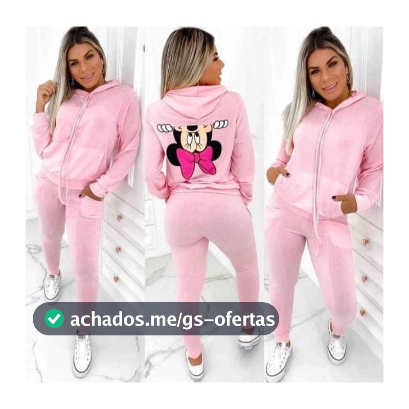 Conjunto Feminino Minnie Con capuz y bolso