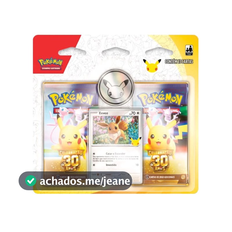 Jogo de Cartas Pokémon - Blister Duplo - Celebração de 30 Anos - Copag