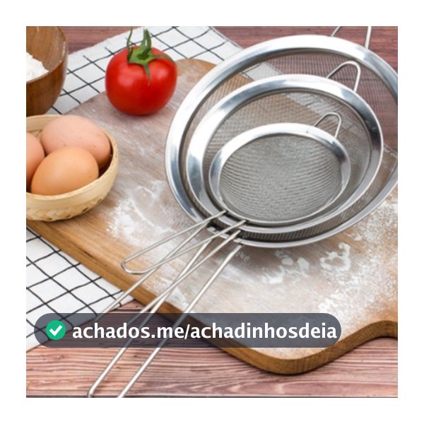 3 Peças Conjunto kit Peneiras Coador De Inox Utensílios Cozinha