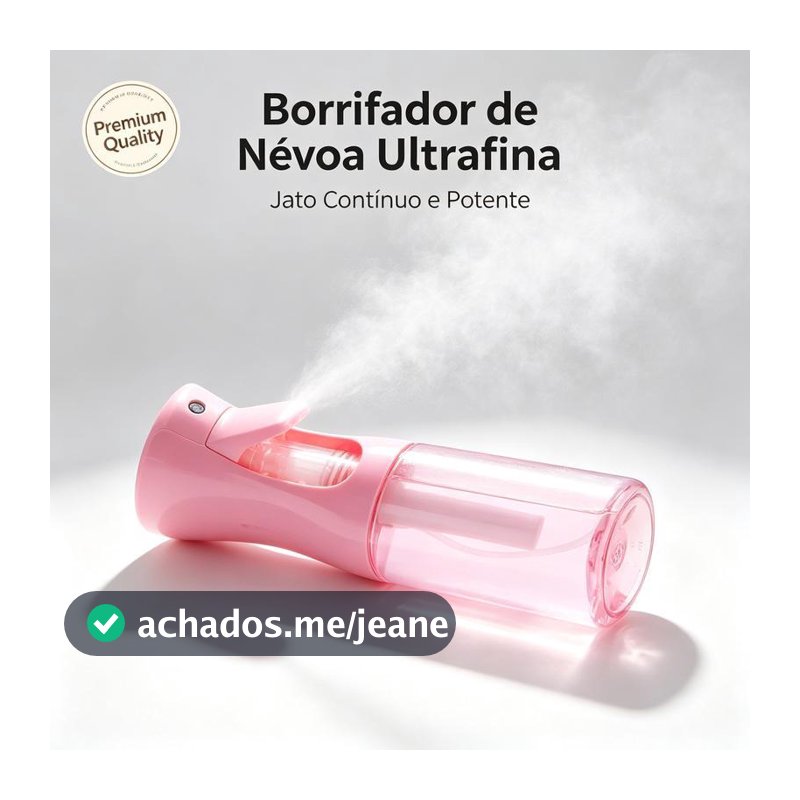 Borrifador Pulverizador Névoa Ultrafina Spray Contínuo Profissional Salão Cabelo E Barbearia Premium Rosa