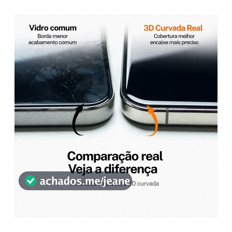 Película Vidro 3D HD Antiestática iPhone 18 17 16 15 14 13 12 11 XR  Max – Sem Bolhas, Ultra Transparente, Proteção Tela