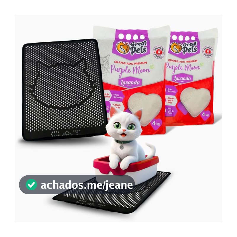 Kit 2 Areia Purple Moon 4Kg E Tapete Coletor De Areia Mypetone