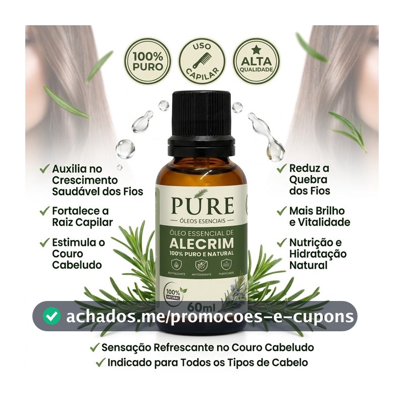 Terapia Capilar Óleo de Coco Alecrim Rícino 60ML