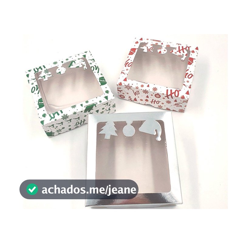 10 Caixas lembrancinha De Natal para 9 Doces, Brigadeiros ou Bombons 12x12x4cm