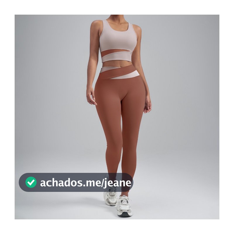 Conjunto Feminino De 2 Peças Com Bloco Colorido Para Ioga , Sutiã Esportivo Sem Mangas Recorte , Cintura Alta , Leggings