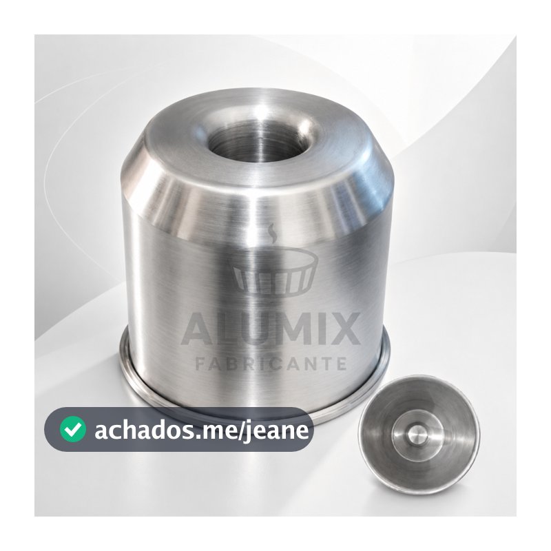 FORMA DE PANETONE COM FURO CENTRAL ALUMIX S/TAMPA – ALUMÍNIO PRATA | 15X14 - COM NOTA FISCAL