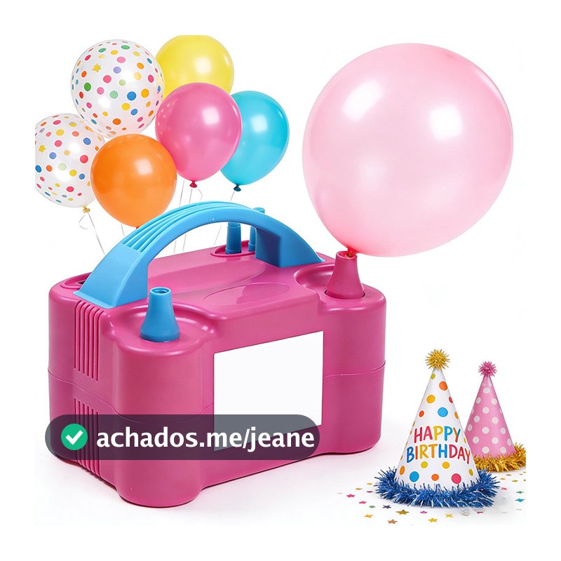 Inflador Elétrico De Balões Bexigas 110v 220v Bomba Encher Com 2 Bicos Para Festa Ornamentação