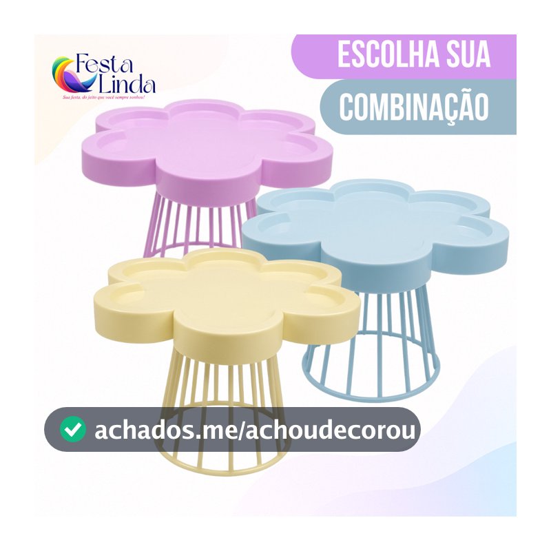 Kit Sortido 3 Porta Doces Floratta - Decoração, Doces, Bolos - Diversas Cores