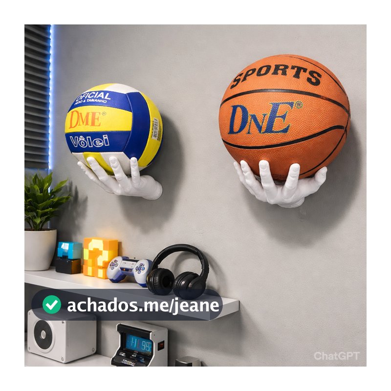 Suporte para Bola de Basquete de Parede Expositor Decorativo para Quarto e Escritórios Esportivo