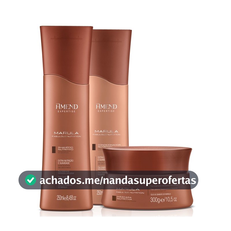 AMEND KIT MARULA NUTRITION SHAMPOO E CONDICIONADOR DE 250ml + MASCARA 300g