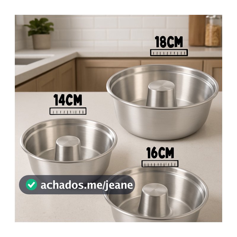 KIT 3 Forma de bolo,  Pudim TAMANHO  14,16,18cm TAMANHO