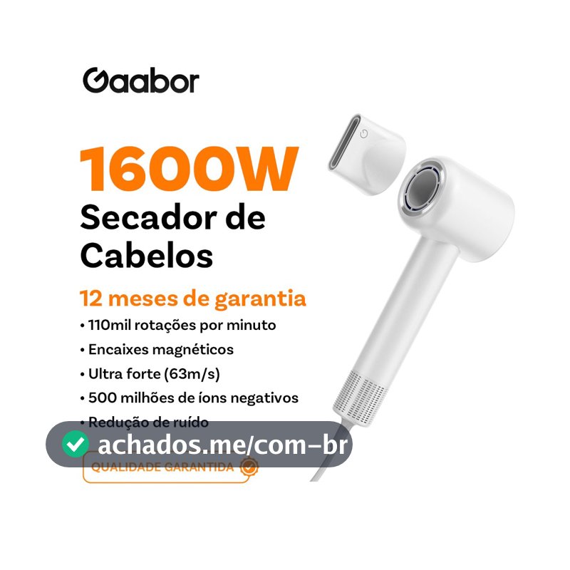 Gaabor Secador 110000 RPM Íons Negativos Vento Forte HD-M02B/M02C -1