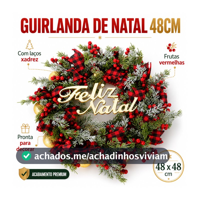 Guirlanda Natalina Festão Porta Natal Verde Nevada Decorada Enfeite Natal Papai Noel Guirlanda Natal