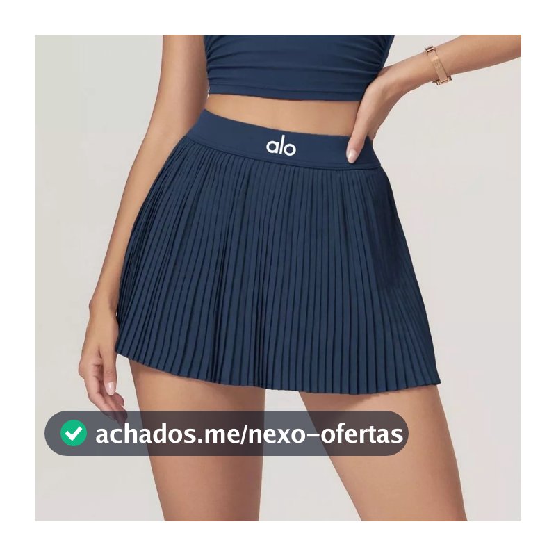 Saia Fitness Plissada com Short Interno e Cintura Alta – Ideal para Yoga, Academia e Esportes