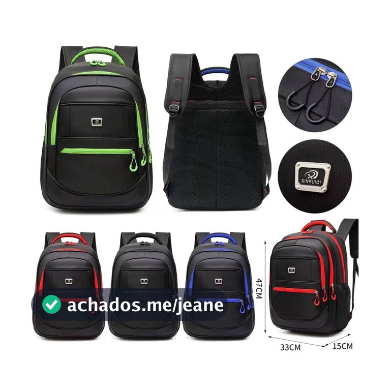 Mochila Escolar Notebook com Design Moderno Ziper Colorido Elegante e Social