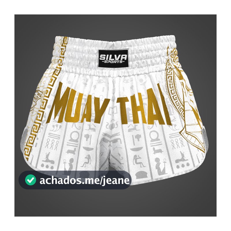 Short Muay Thai Anúbis Egito Dourado Unissex  Boxing Tailandês, Luta, Treino e Academia Premium