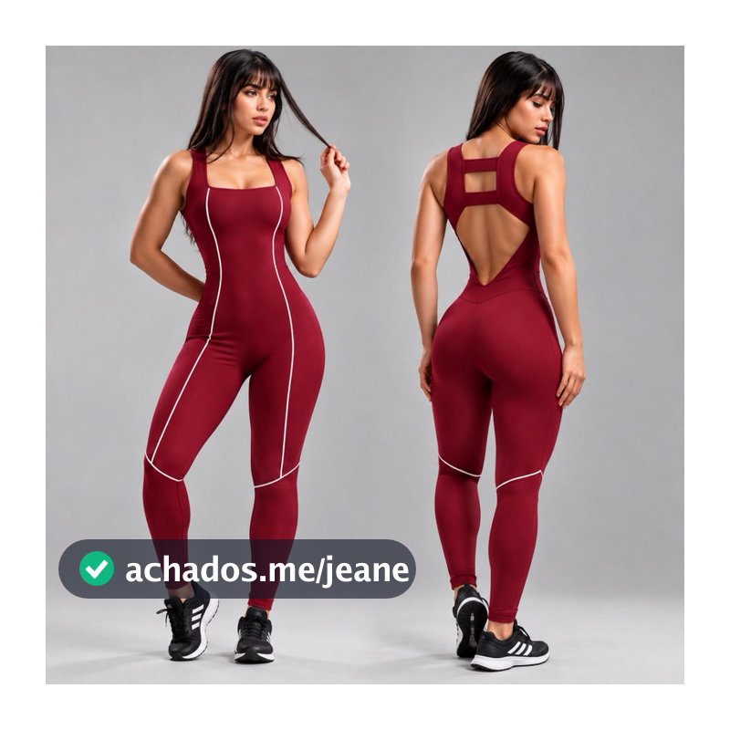 Macacão Fitness Feminino Premium Alta Compressão Costas Abertas Tecido Encorpado Modelador para Academia