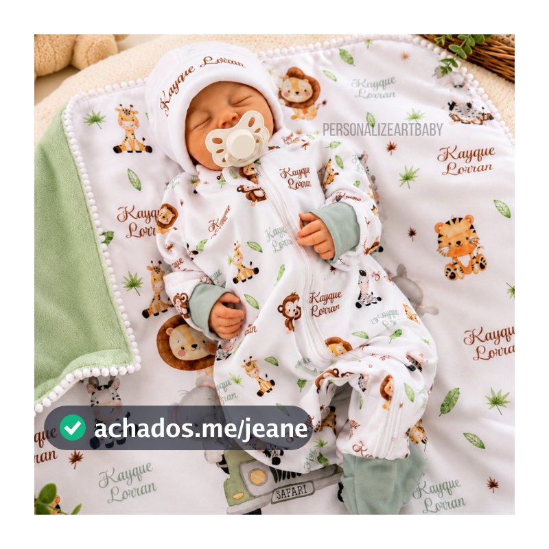 Kit Maternidade Personalizado Bebê | Manta + Macacão RN OU P| Presente Recém-Nascido