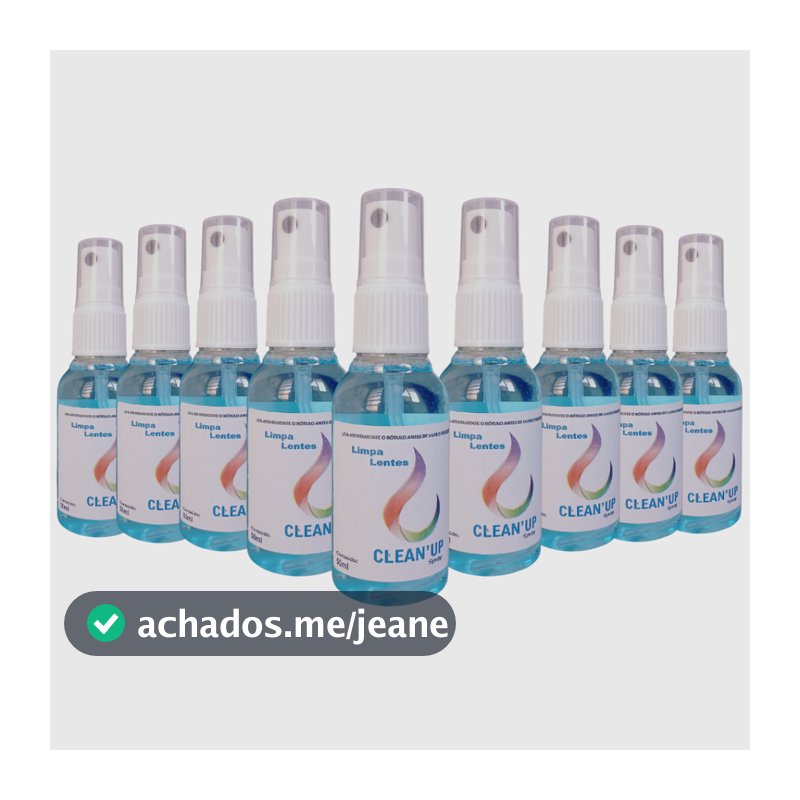 Kit Com 10 Limpa Lentes Clean`up de 50ml  Para Óculos Celular Computador Tablet