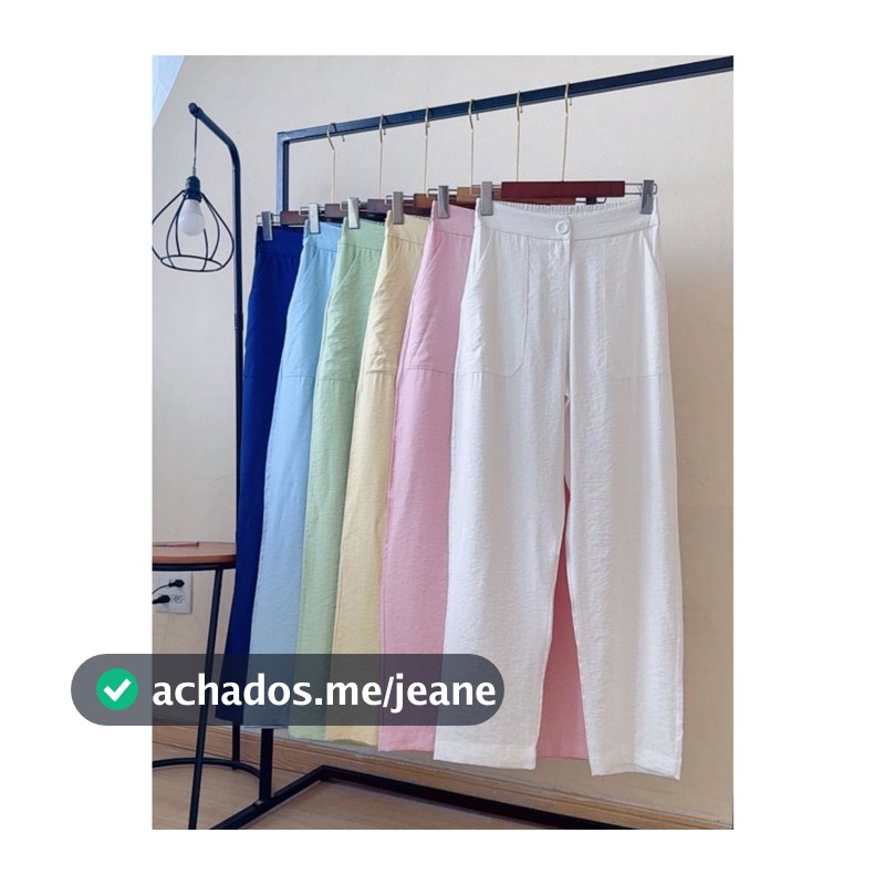 ISADORA MODA Calça Feminina alfaiataria ，tecido：marrante，,com bolso,cor sólida,atrás com elástico