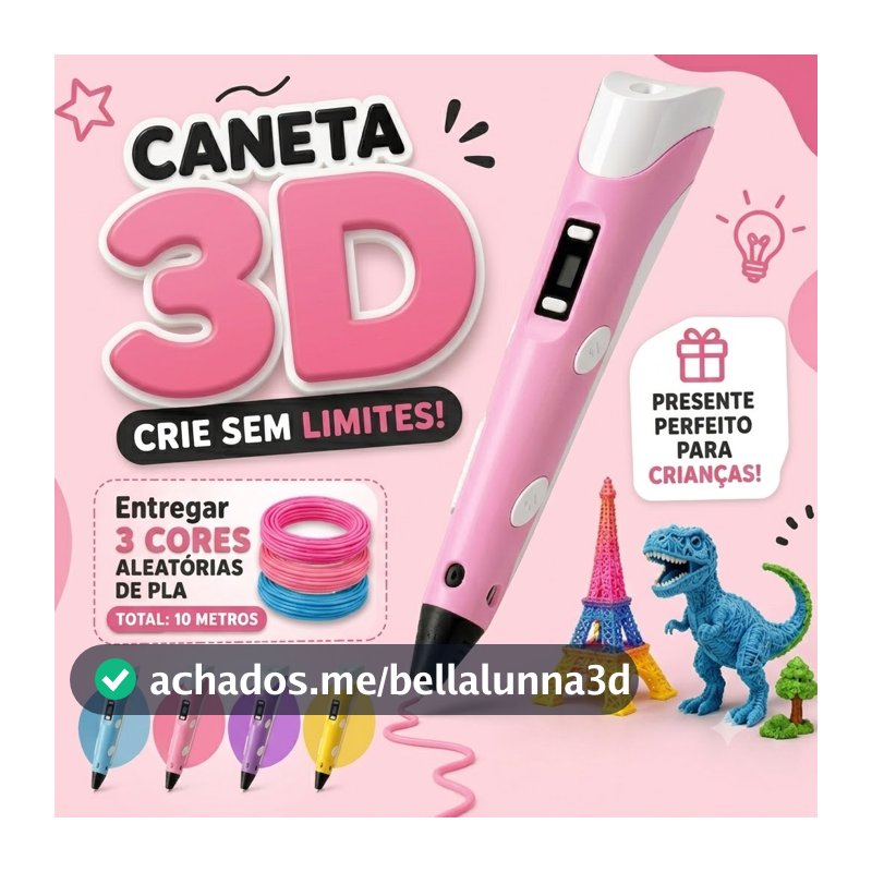 3D Caneta De Impressão Mágica Grátis 10M DIY PLA Filamento Tela Desenho Brinquedo Presente De Aniversário Criança