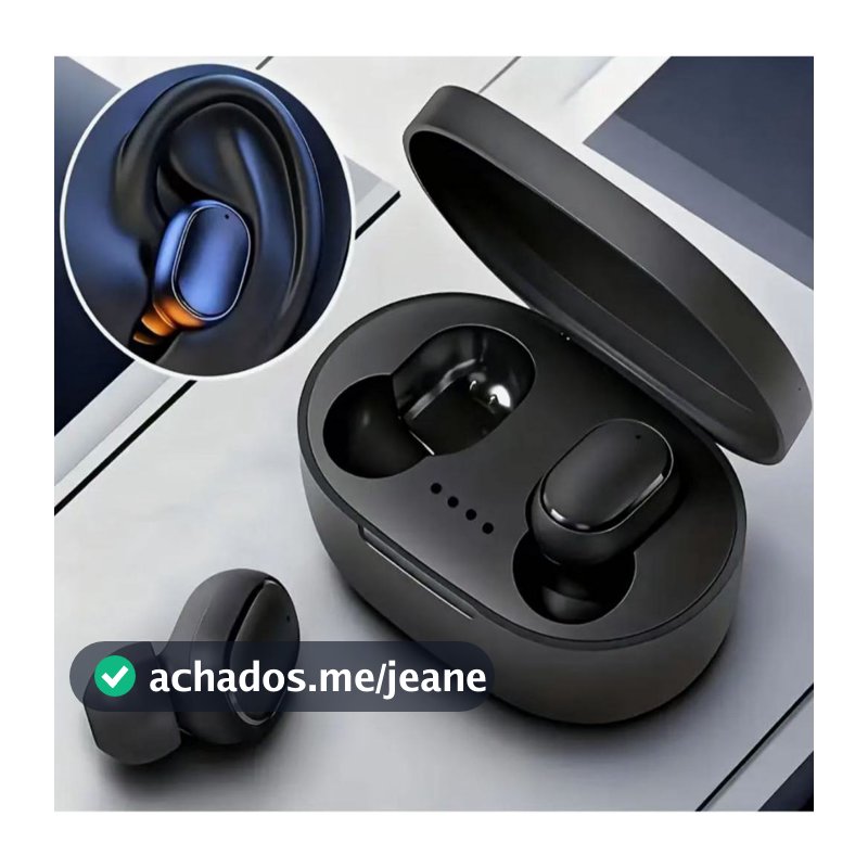 Fone De Ouvido Sem Fio E6s e A6s Bluetooth 5.0 Tws Preto
