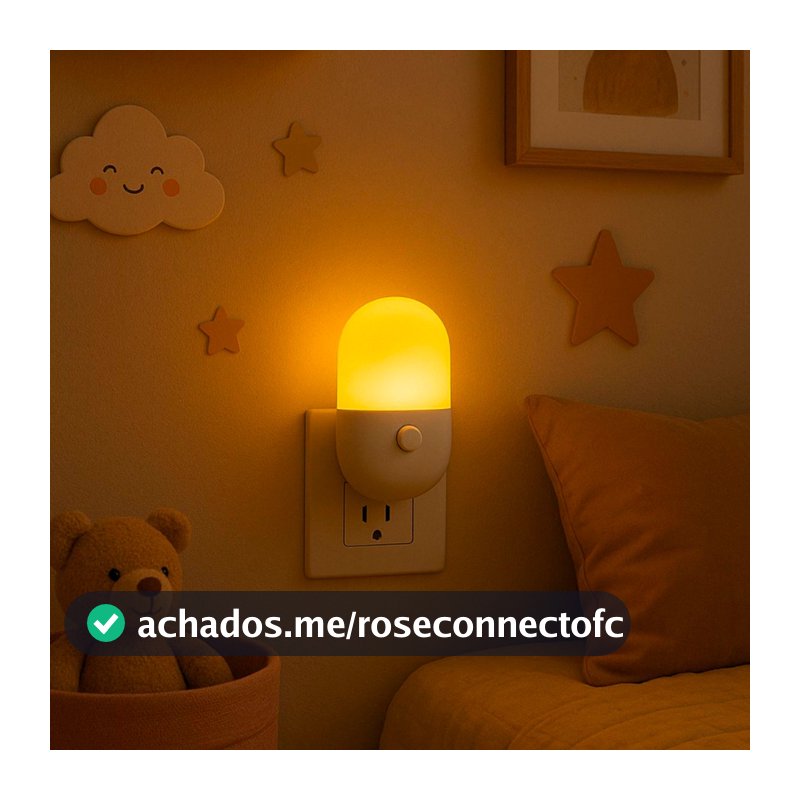Abajur LED Mini Noturno Bivolt para Quarto Infantil Luminária de Tomada Luz Suave e Confortável Bebês Crianças